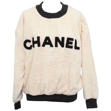 nude chanel sweatshirt|vintage chanel sweater.